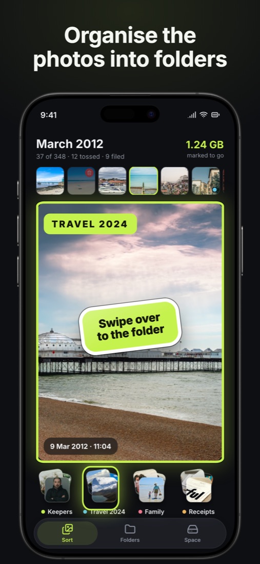 Organise the photos into folders