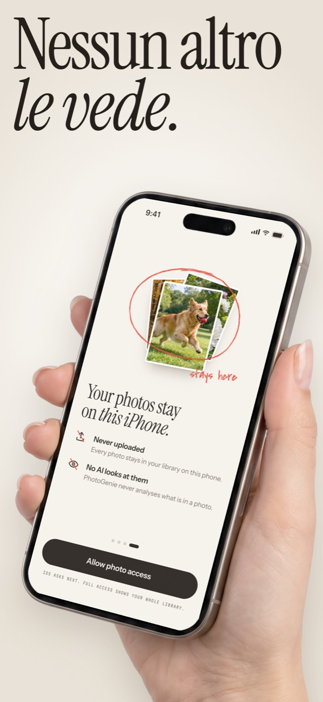 Nessun altro le vede: la pagina di accesso alle foto, mai caricate, nessuna IA le guarda